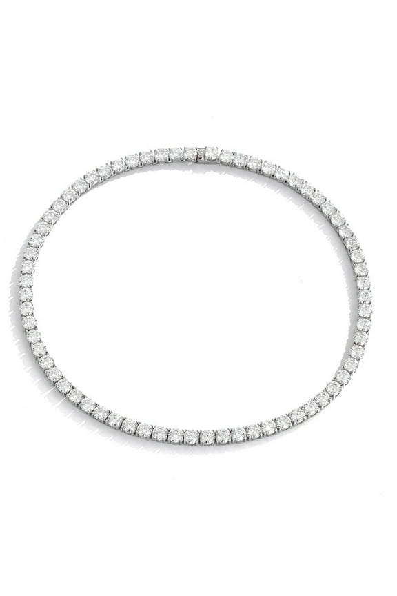 56cttw-90cttw Moissanite Tennis Necklace for Women Men Main Stone 1ct D Color VVS1 Sterling Silver Diamond Chain Necklace with GRA Certificate of Authenticity