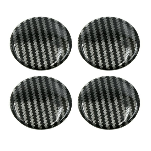 56mm 2.2" Car Wheel Center Hubcap Sticker Emblem Badge Decal Carbon Fiber Pattern 4pcs