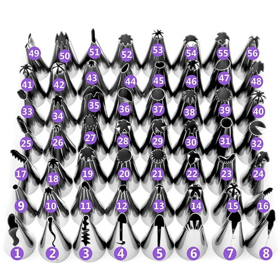 56pcs Cake Nozzle Cake Decorating Tip Set Cream Sprinkler Cake DIY Modeling Tool