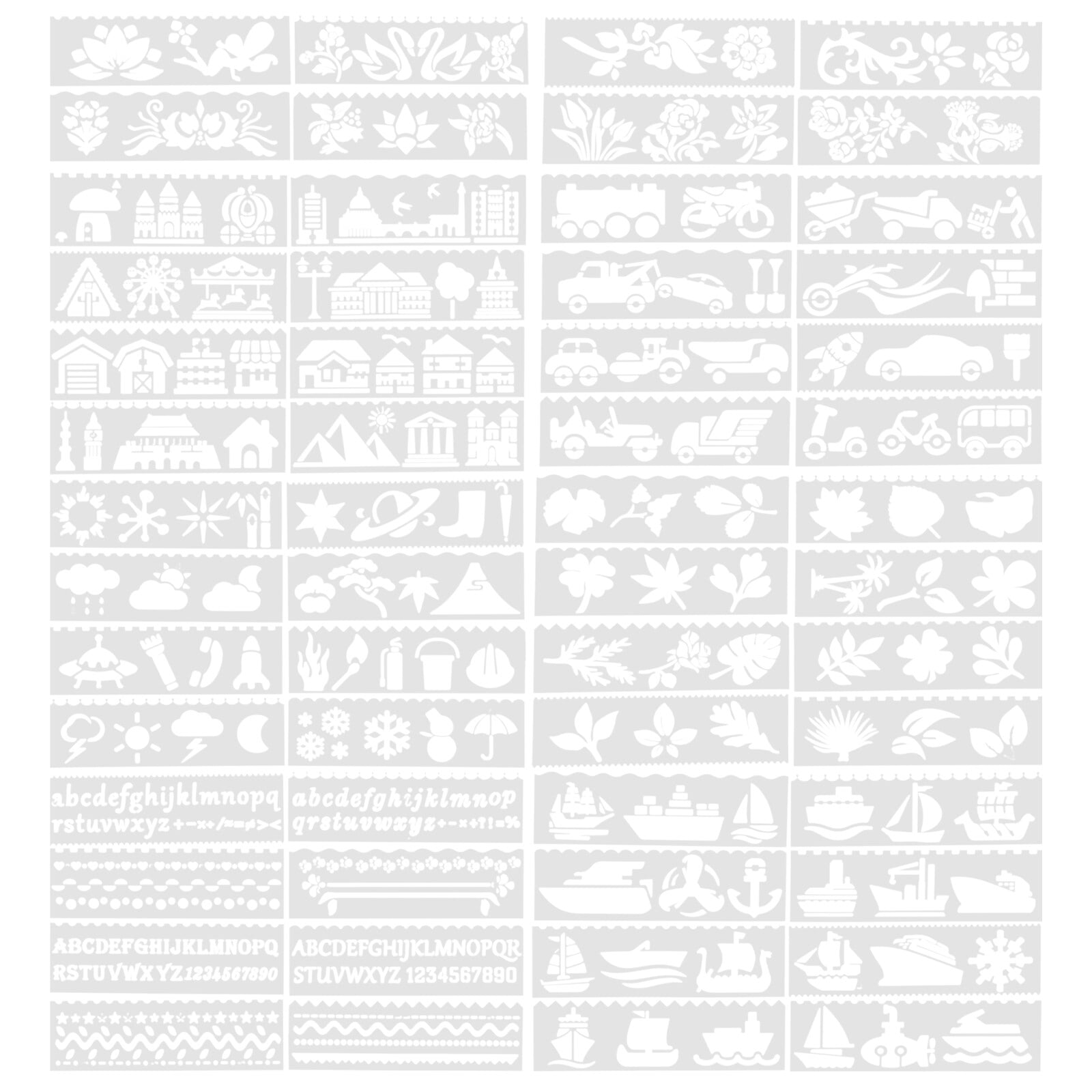 56pcs Cartoon Design Stencils Multifunctional Stencils Reusable Templates
