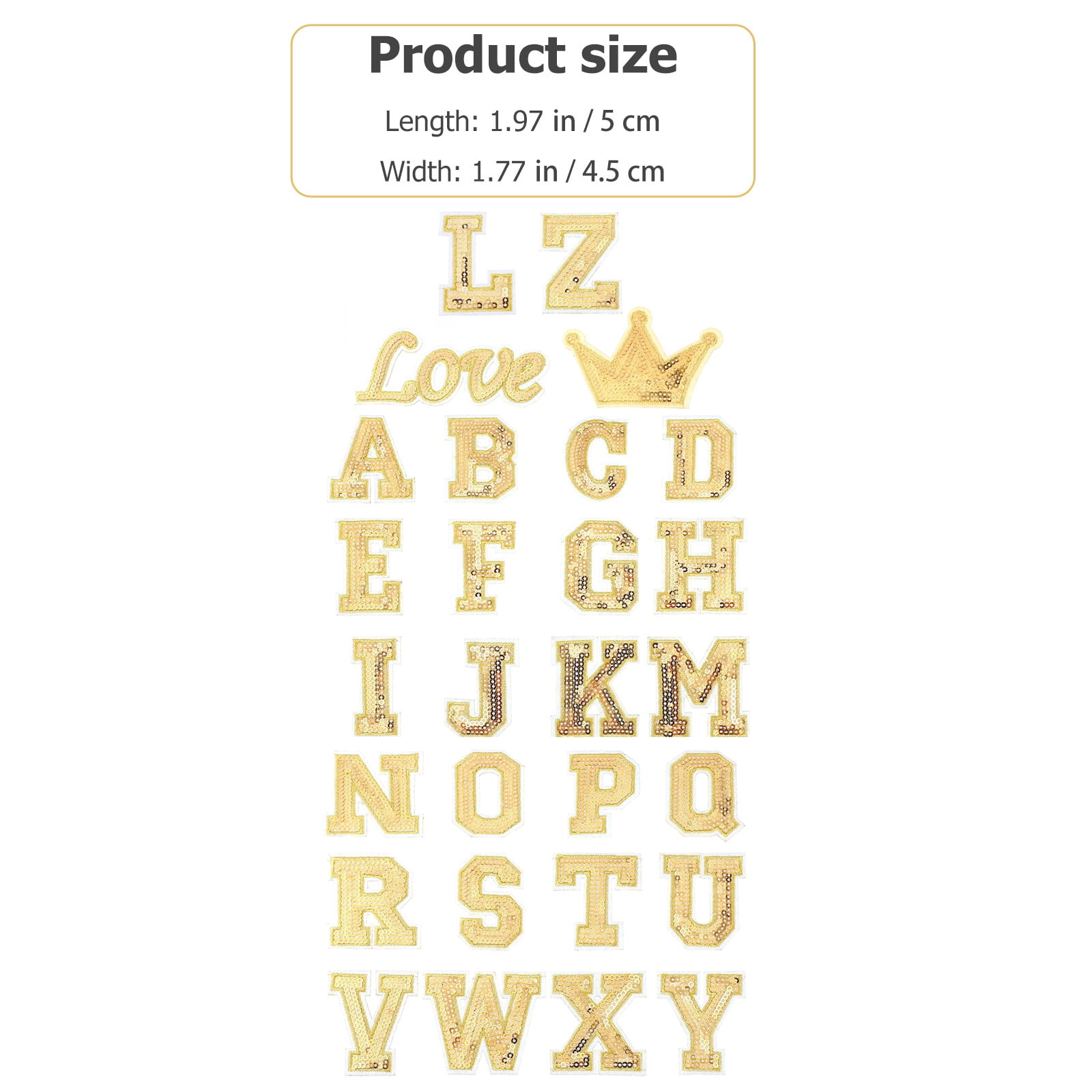 56pcs Sequin Alphabet Iron- Patches for Clothes, Letter Embellishments ...