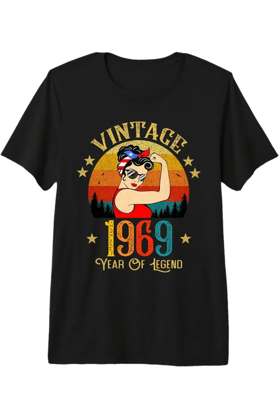 56th Birthday Gift 56 Years Old for Women Retro Vintage 1969 Premium Tri-Blend T-Shirt