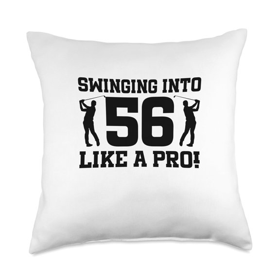 56th Birthday Golf 56 Years Old Golf Player Birthday Throw Pillow Y101