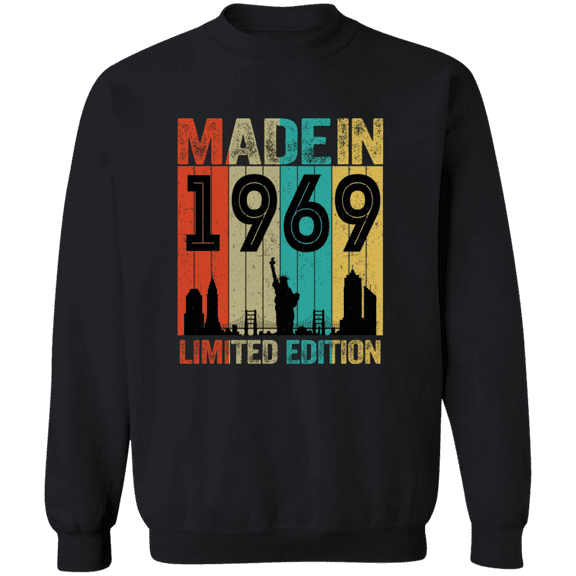 56th Birthday Made In 1969 56 Years Old Born In New York 56 Years Of Being Awesome Crewneck Pullover Sweatshirt