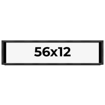 56x12 Frame Black Charcoal Grey Wood Textured Picture Frame | 0.75 Inch Moulding Width | Gunmetal