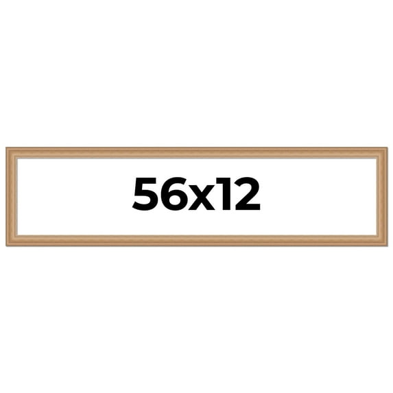 56x12 Frame Charleston Honey Brown Solid Wood Picture Frame Width 1.75 Inches | Interior Depth 0.5