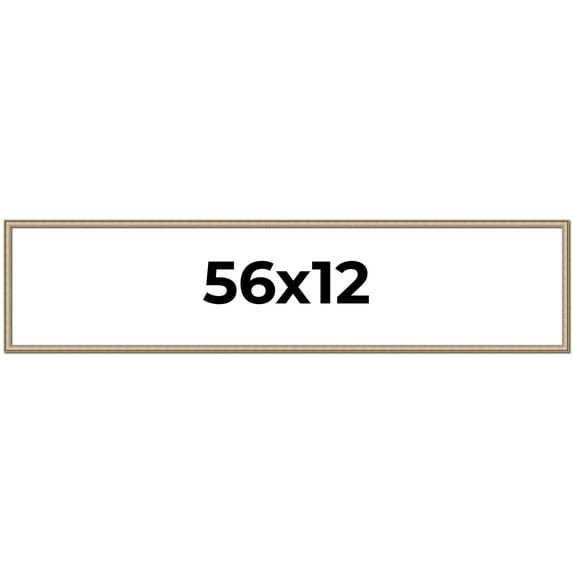 56x12 Frame Silver Real Wood Picture Frame Width 0.75 Inches | Interior Frame Depth 0.5 Inches |