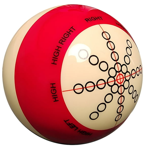 57.2mm Billiard Training Cue Ball, Crystal White Practice Ball for Pool, Includes High-Low Direction Markings, Black Circle Markings for Precision, Ideal for Billiards Skill Development