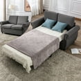 thumbnail image 1 of 57.5"Convertible Pull-Out Sofa Bed Loveseat, Modern Sleeper Sofa with Memory Foam Mattress and USB Ports for Guest Rooms and Dorms, 1 of 7