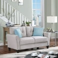 57.5" Modern Style Button Tufted Linen Upholstered Loveseat Sofa, 2