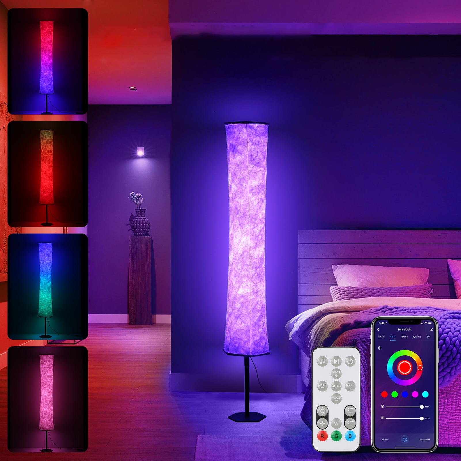 57.5" RGB Floor Lamp,32 Color Changing Led Standing Light, Smart Lamp