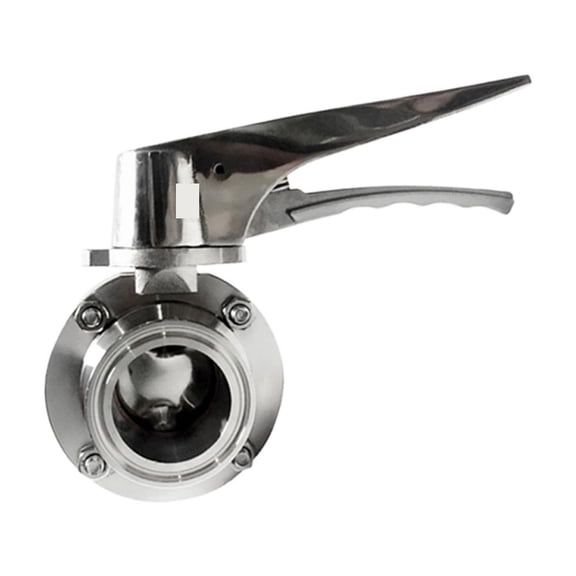 57/63/76/89/102/108mm Pipe OD X 2.5" 3" 3.5" 4" Tri Clamp Sanitary Butterfly Squeeze Trigger Flow Control Valve SUS 304 Stainles ,Stable Performance