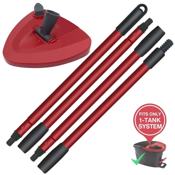 57.6in Extendable Spin Mop Handle and Base Kit - Compatible with O-Cedar EasyWring System | Mop Replacement Parts for Home Cleaning