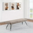 thumbnail image 1 of 57.75" Modern Dining Bench – Hairpin Legs – Foam-Padded Seat – Space-Saving Design – Eucalyptus Frame – 19.5" Height, 1 of 8