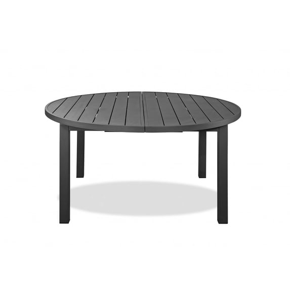 57"-75" X 57" X 30" Gray Aluminum Dining Table