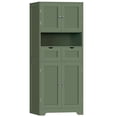 thumbnail image 1 of 57.8" H Tall Bathroom Storage Cabinet with 2 Drawers & 2 Adjustable Shelves, Floor Cabinet with 4 Doors, Tall Cabinet for Living Room, Dining Room, Entryway, Forest Green, 1 of 10