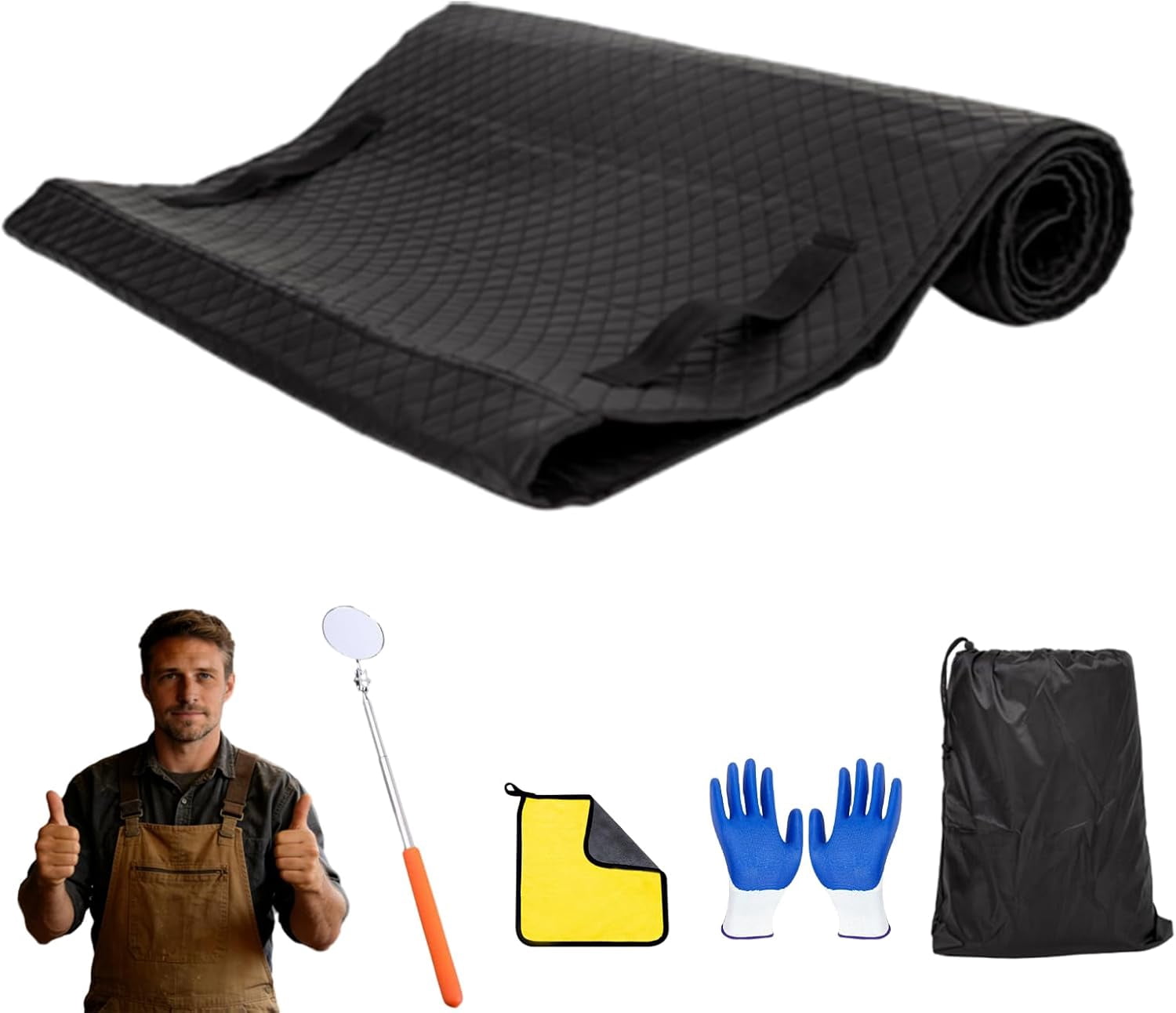 57.9 × 26.8 in Folding Automotive Repair Creeper Mat, Anti‑Slip PU ...
