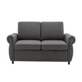 thumbnail image 1 of 57.9 inches Pull Out Sofa Bed Loveseat Sleeper with Twin Size Memory Mattress with Two USB Ports for Living Room Spaces, Grey, 1 of 19