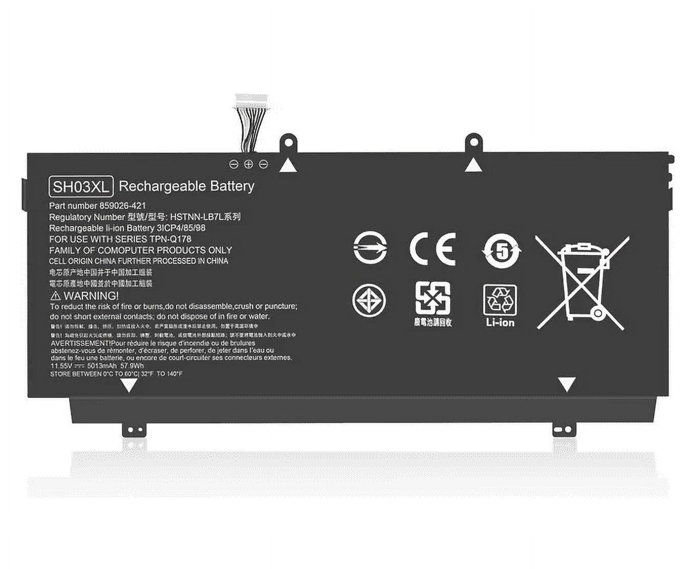 K KYUER Batterie 57Wh SH03XL Pour HP Spectre X360 13-AC0XX 13-W0XX - Compatible HSTNN-LB7L TPN-Q178