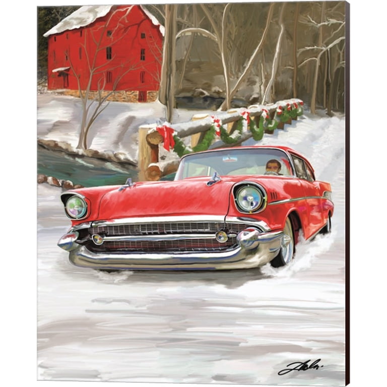 57 Chevy Christmas by Tim Dardis, Canvas Wall Art, 16W x 20H