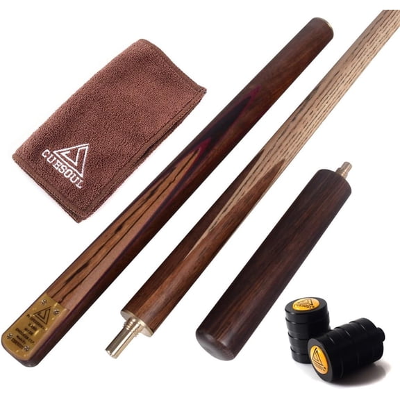 57" Handcraft 3/4 Jointed Snooker Cue with Mini Butt End Extension +Cue Towel+ Joint Protector