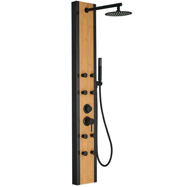 57 In. 8-Jet Multifunction Shower Panel System With Adjustable Rainfall Shower Head And Handheld Shower head 57 In. 8-Jet Multifunction Shower Panel System With Adjustable Rainfall Shower Head And Handheld Shower head