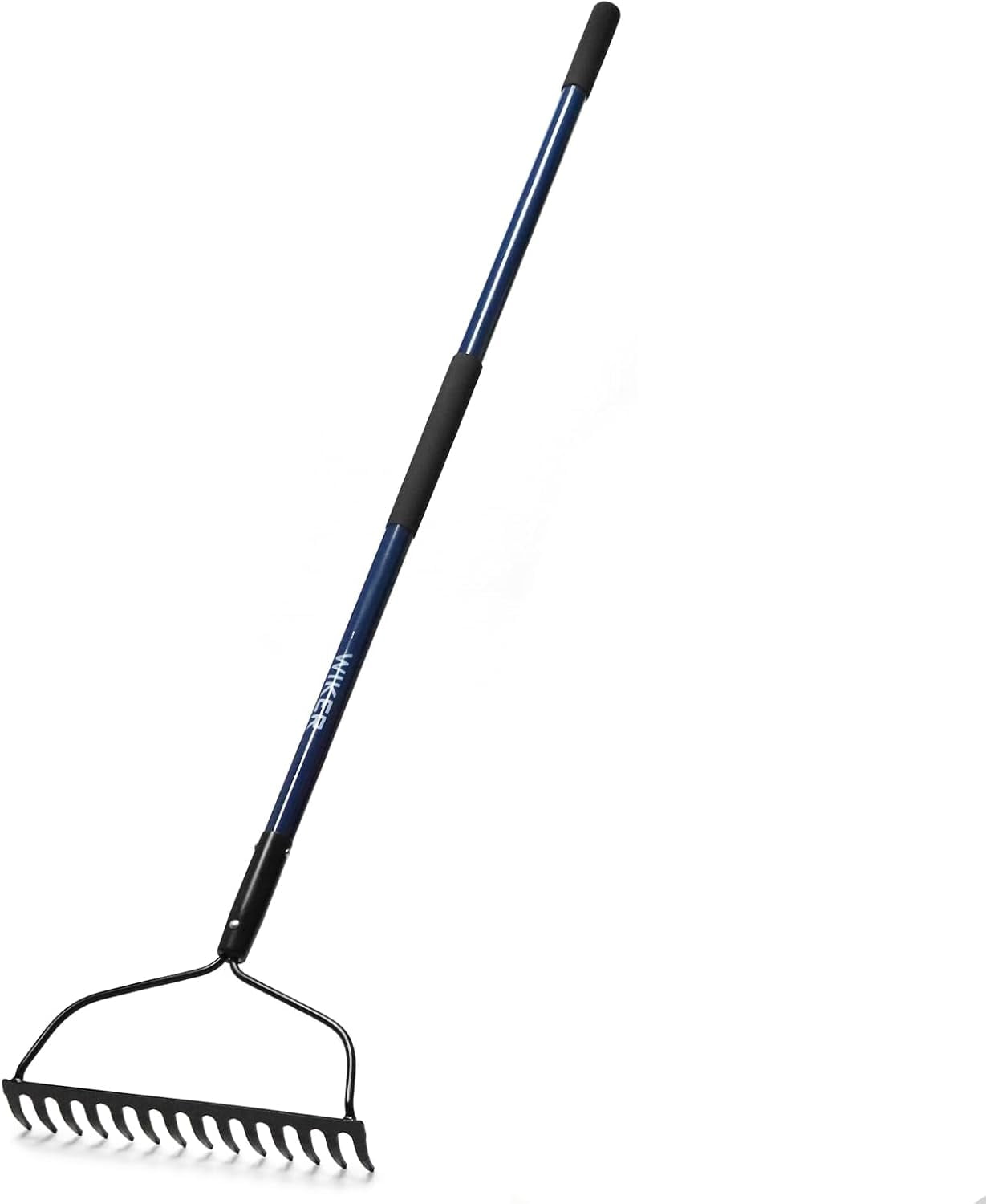 57 Inch Heavy Duty Garden Rake with Blue Fiberglass Handle - 14-Tooth ...