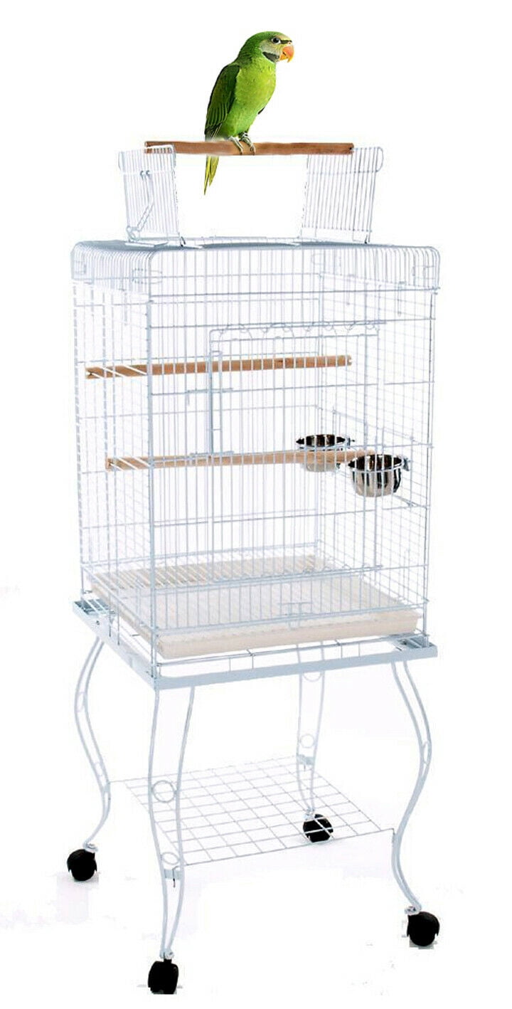 57-Inch Large Deluxe Square Style Bird Parrot Cage Open Perch Play ...