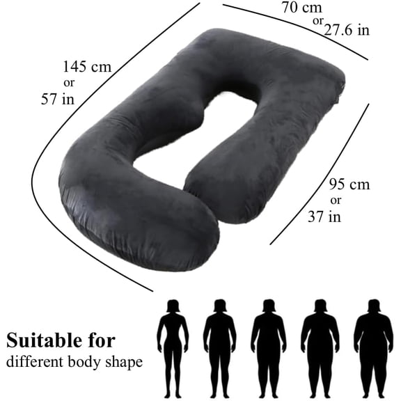 57 Inch Pregnancy Pillow Full Body Support with Removable Washable Cover for Maternity Comfort