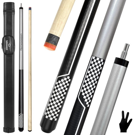 57" Jump Break Stick 22oz Heavy Hitter Jump Break Pool Cue Stick 13.5mm Tip Canadian Maple Wood Billiard Cue Silvery
