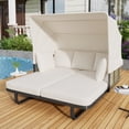 thumbnail image 1 of 57" Outdoor Patio Daybed Rattan Daybed Outdoor Sunbed with Detachable Pillows for Patio, Backyard, Pool, Beige, 1 of 9