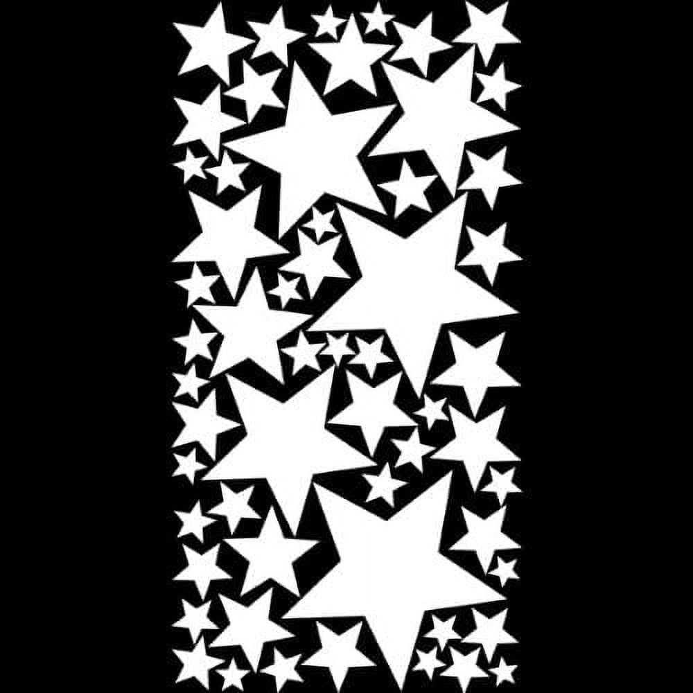 57 Peel & Stick Removable Wall Decals Stars, White