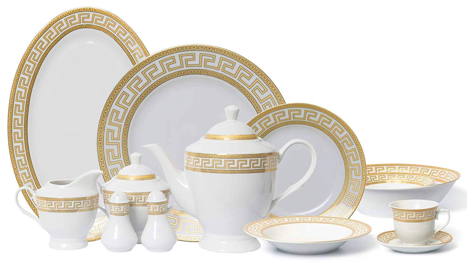 Elegante Juego de Vajilla de Oro de 57 Piezas Servicio para 8 in Guatemala at GTQ 3110 Rating 4
