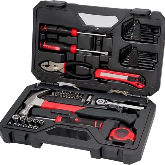 57 Piece Mechanics Tool Set Home Tool Set, Sockets, Ratchet, Screwdrivers, Hammer, Pliers, Hex Keys, Specialty Bits Hand Tools