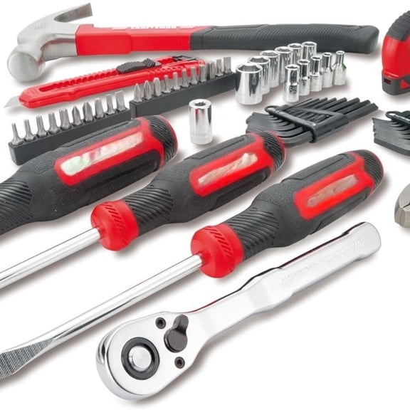 57 Piece Mechanics Tool Set Home Tool Set, Sockets, Ratchet, Screwdrivers, Hammer, Pliers, Hex Keys, Specialty Bits Hand Tools