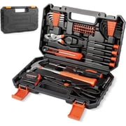 57 Piece All Purpose Household Hand Tool Kit, Basic Home Repair Tool Set with Wrench & Screwdriver, Portable Toolbox Storage Case Tools for Homeowner, DIY, Handyman, Home, Garage, Office & Dorm