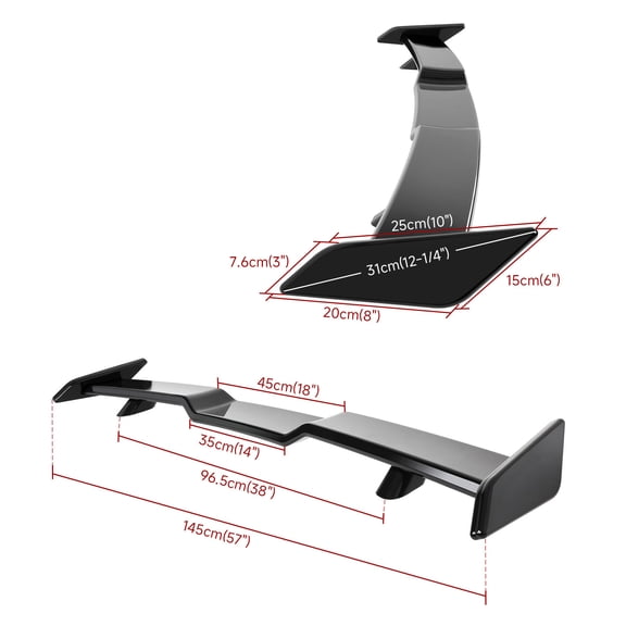 57" Rear Trunk Spoiler Racing Wing Lip Glossy Black For Chrysler 300 300C SRT