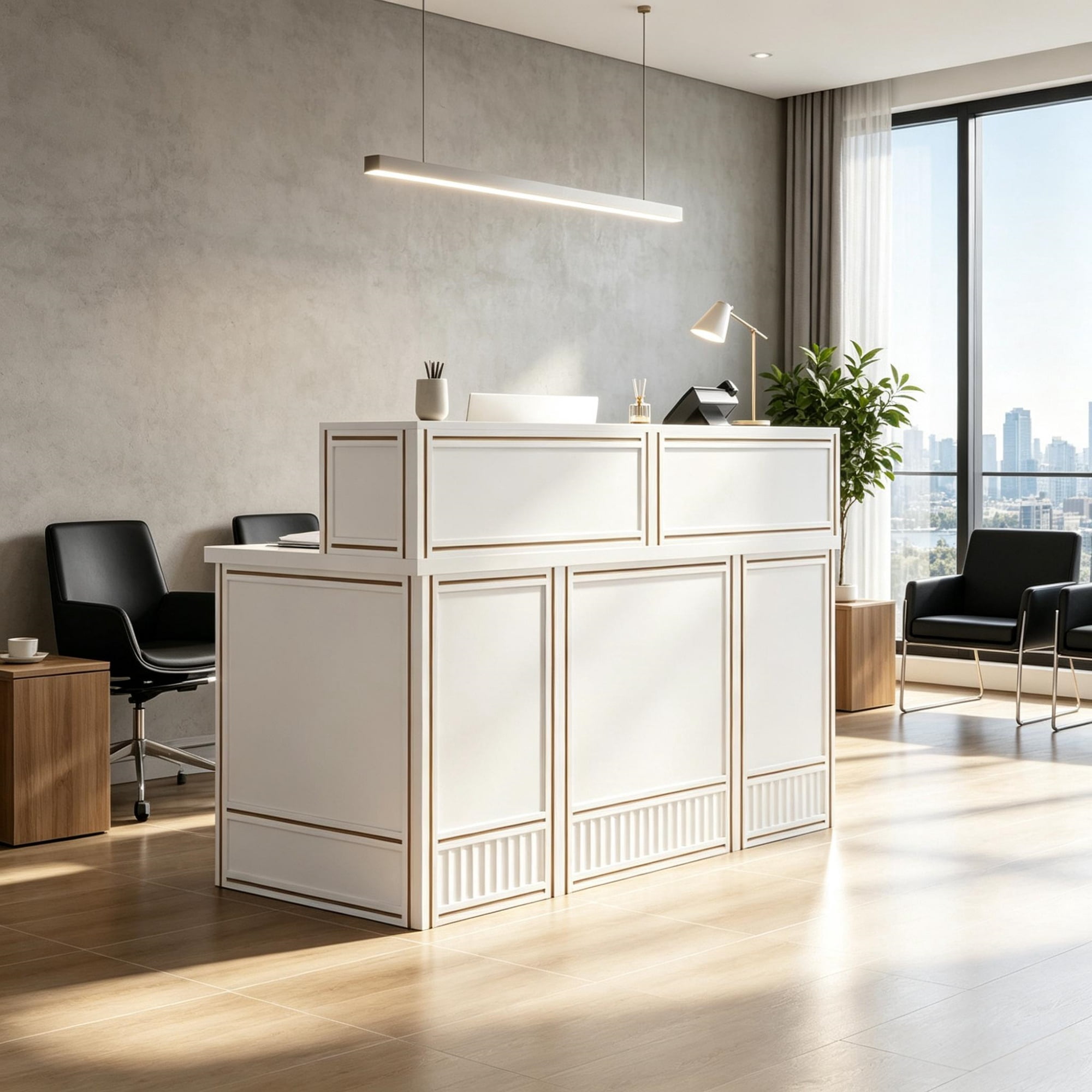 57" Reception Desk with Counter