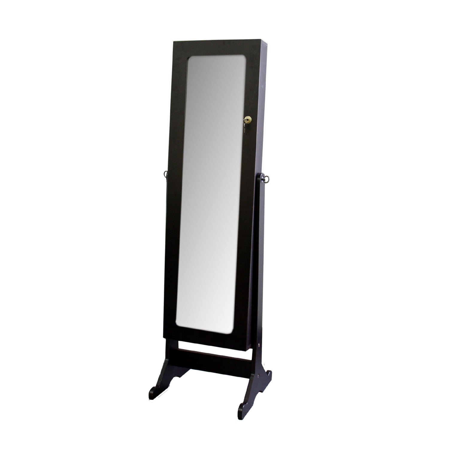 Cherry Hardwood Free Standing Jewelry Armoire with Mirror