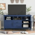 thumbnail image 1 of TV Stand for TV Up to 68In, Modern TV Console with 2 Doors and 2 Drawers Open Style Cabinet, Sideboard Accent Cabinet with Shelves for Living Room, Bedroom, Easy Assembly, Navy, 1 of 7