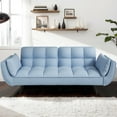 thumbnail image 1 of 57" Velvet Sofa with Soft Double Armrest Pillows, Pillows for Apartments, Bedrooms Small Spaces, 1 of 5