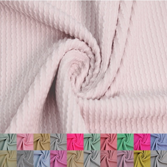 57" Wide Poly Rayon Spandex Rib Knit Fabric by the Yard - 240 GSM, Medium Weight, Soft & Breathable, 4-Way Stretch - Ideal for Clothing, Drapery, Tops & DIY- Ivory