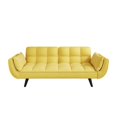 thumbnail image 1 of 57" Yellow Velvet Sofa with Soft Double Armrest Pillows fit for Small Spaces, 1 of 7