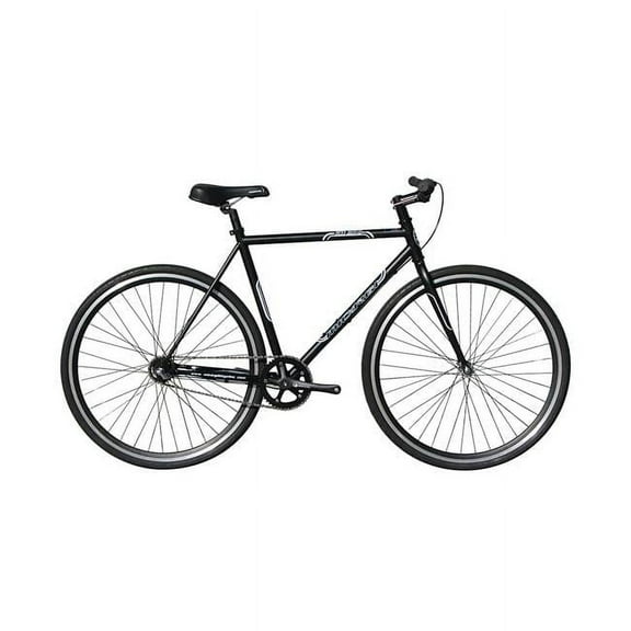 57 cm Hi-Ten Steel & Aluminum Frame Fixed Gear Road Bicycle, Matte Black & Black