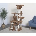 thumbnail image 1 of 57 in. Brown Cat Tree Condo Scratching Post, 3 Platform, 1 of 1
