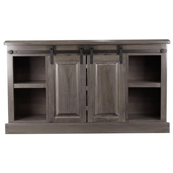 57 in. Poplar Provincial TV Stand, Light Blue