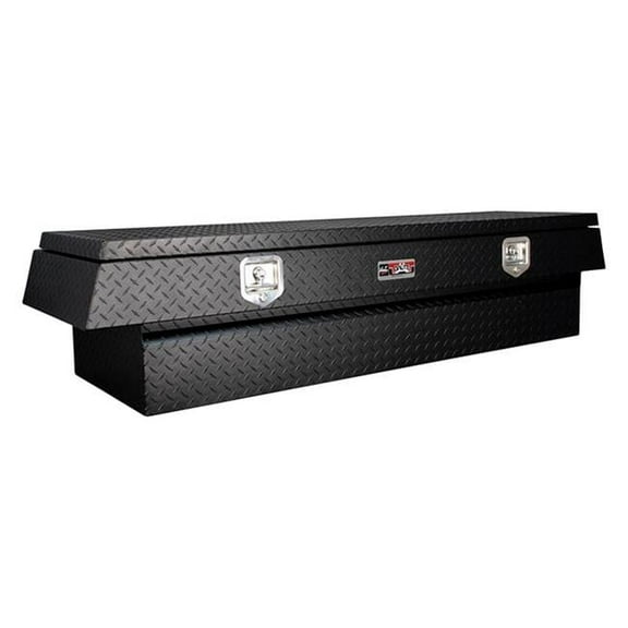 57 in. V-Shape Goose Neck Double Doors 5th Wheel Tool Box with Black Textured Coat