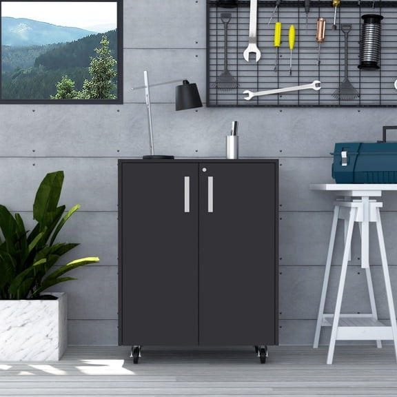 57 lb Weight, Four Wheels Mobility - Two-Door Design - Pantry Storage - Store Food Items