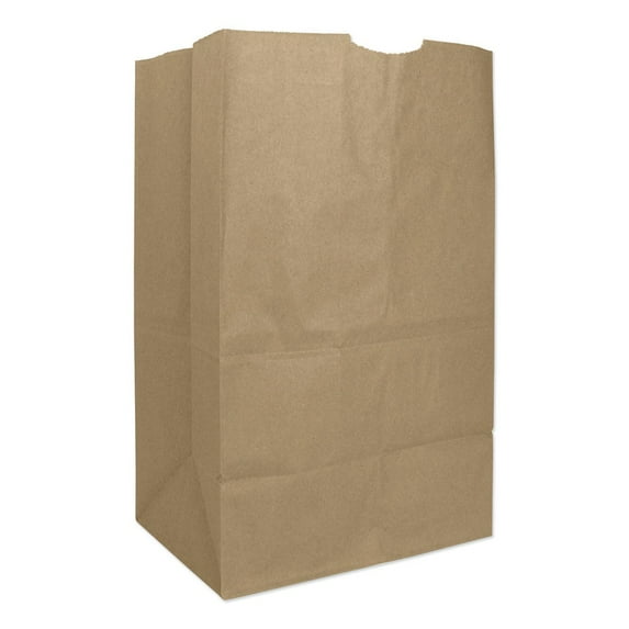 57 lbs. Capacity Number 20 Squat Paper Grocery Bags - Kraft (500 Bags/Bundle)