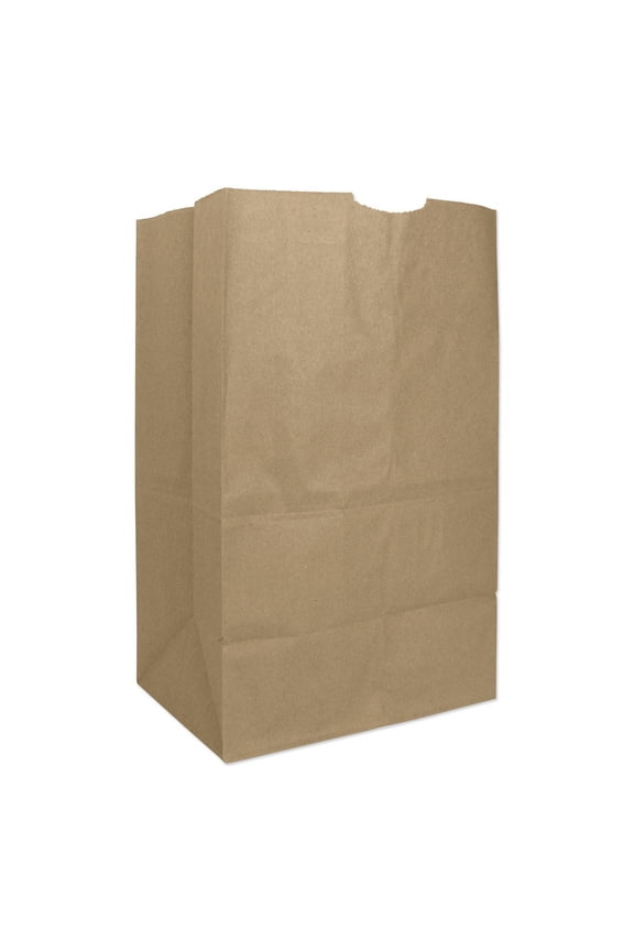57 lbs. Capacity Number 20 Squat Paper Grocery Bags - Kraft (500 Bags/Bundle)